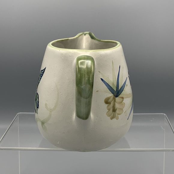 Vtg Louisville Stoneware Water Juice Glazed Pitcher Bird Hummingbird Chickadee - Picture 5 of 11